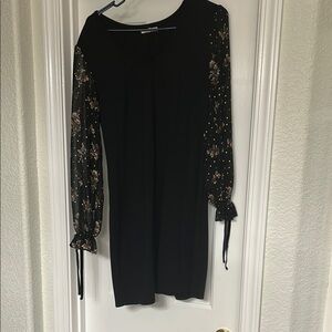 Maurices Black Sheath Maxi Dress with Bishop Sleeves